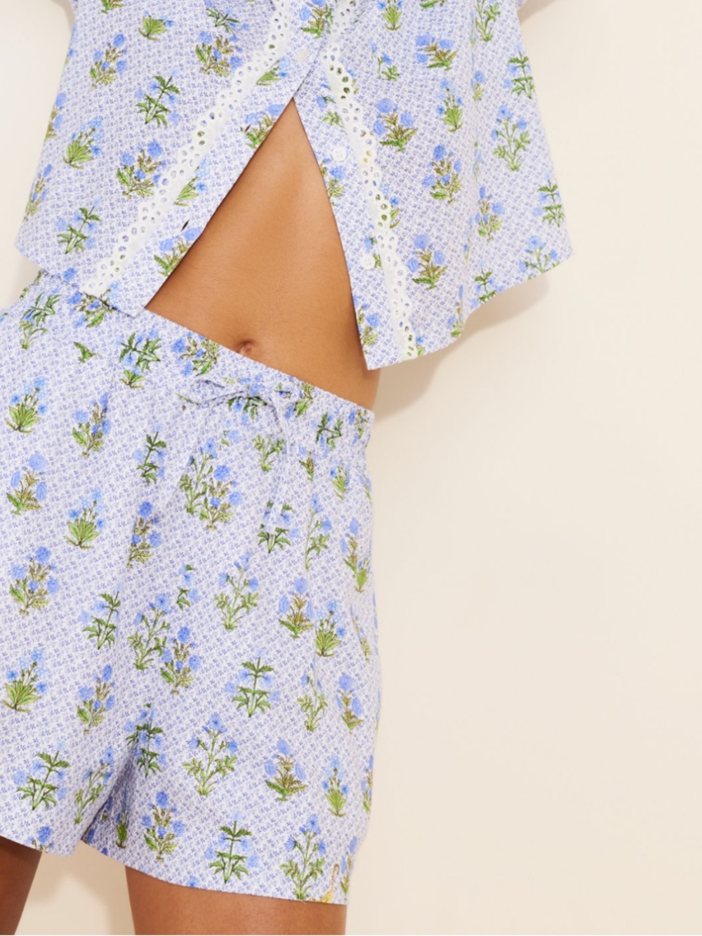 Hill House Audrey Shorts in Blue Block Print - Picture 2 of 13